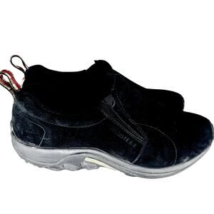 Merrell Jungle Moc 12 Black Slip-On Nubruck Leather Comfort Performance J68153